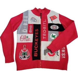 Belle Pointe WMNS OSU Ohio State Zip Up Sweater Cardigan M EUC